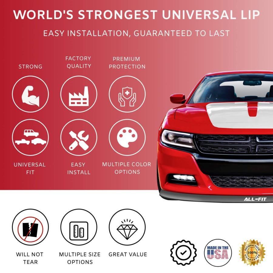 【並行輸入品】All Fit Automotive 2.5インチ ユニバーサルバンパーリップスプリッターキット   フロントまたはリア用アゴスポ |  | 03