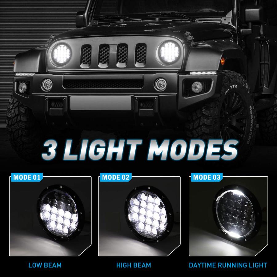 JKラングラーヘッドライト　ZHANOSI TJ CJ LJ LED 2個セット Amazon.co.jp: ヘッドライト車 ラングラー JK TJ CJ LJ ヘッド