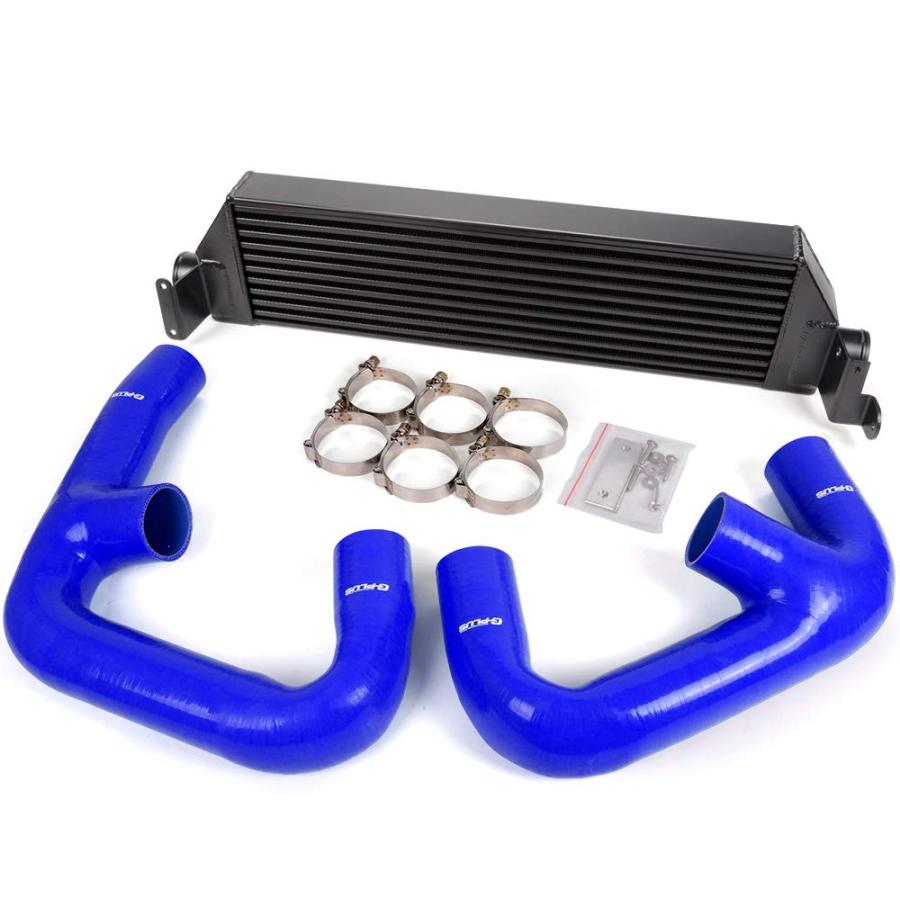 並行輸入品】ツインインタークーラー + ブルーホースキット ブラック