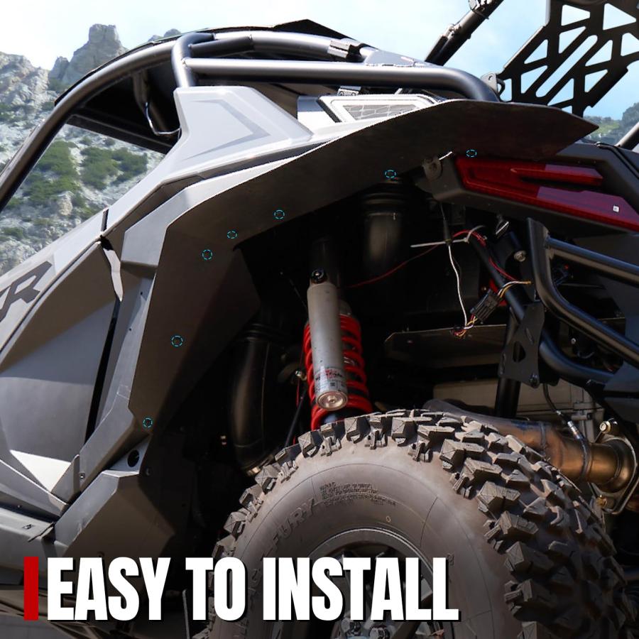【並行輸入品】A&UTV PRO フロント&リアフェンダーフレアエクステンション Polaris RZR Pro XP用最大カバー A & UTの画像