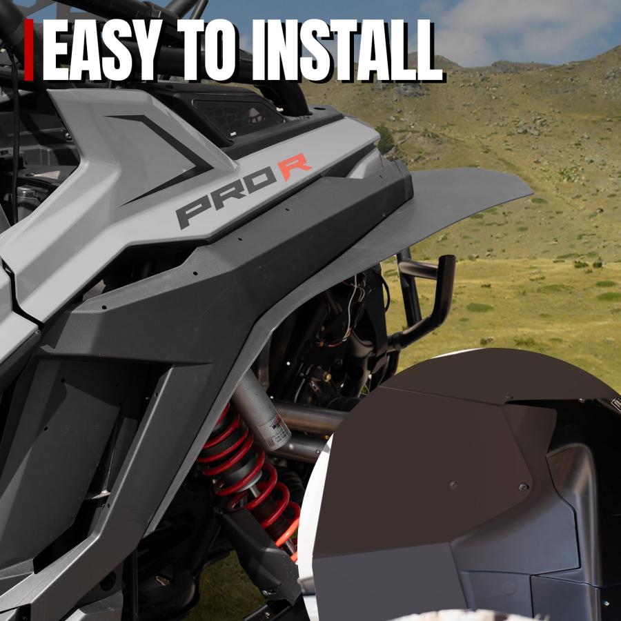 【並行輸入品】A&UTV PRO フロント&リアフェンダーフレアエクステンション Polaris RZR Pro XP用最大カバー A & UTの画像