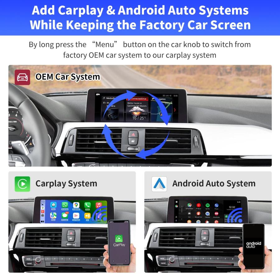 並行輸入品】Road Top Wireless Carplay Android Auto for BMW EVO