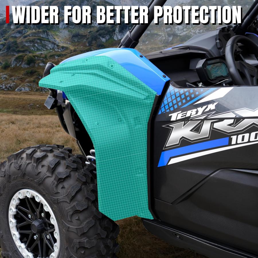 【並行輸入品】KRX 1000 幅広拡張フェンダーフレア A & UTV PRO フロント&リア XXL マッドフラップ マッドガードエクステンの画像