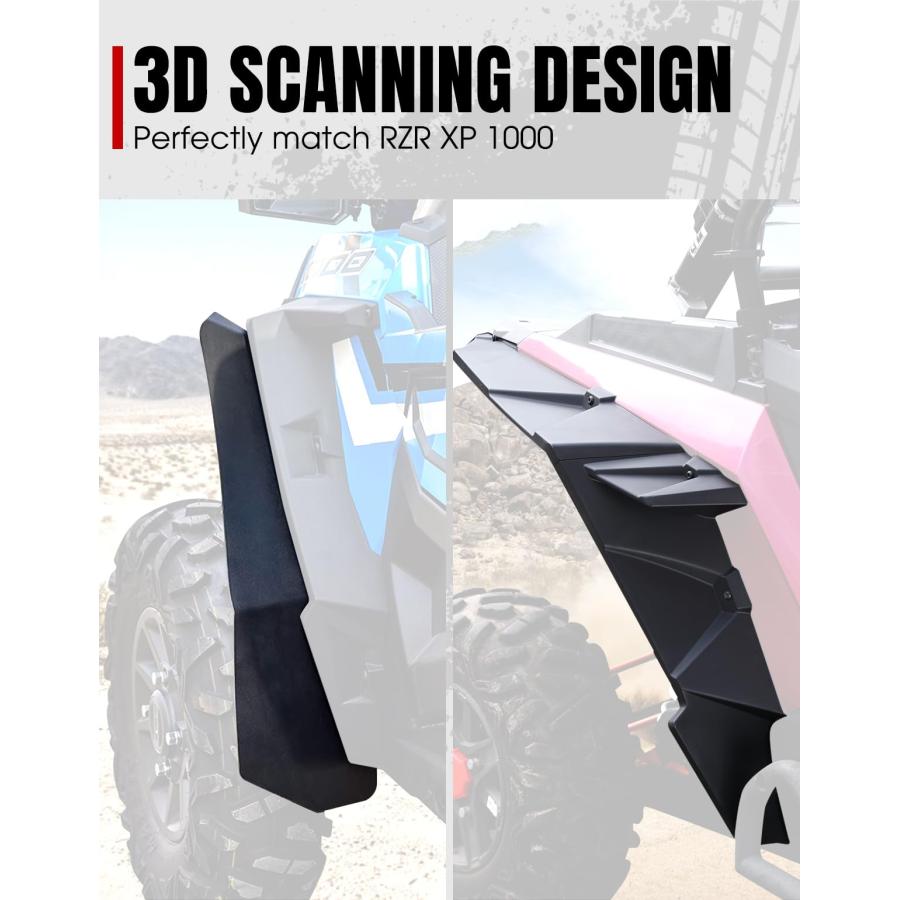 【並行輸入品】A & UTV PRO 幅広フロントマッドフラップ&リアフェンダーフレアキット Polaris RZR XP/XP 4 1000の画像