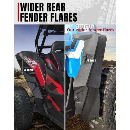 【並行輸入品】A & UTV PRO 幅広フロントマッドフラップ&リアフェンダーフレアキット Polaris RZR XP/XP 4 1000の画像