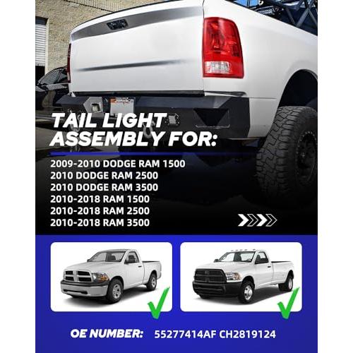 【並行輸入品】AUTOONE ダッジ RAMテールライトアセンブリ アップグレード テールランプアセンブリ 2009 2018 Dodge RA |  | 06