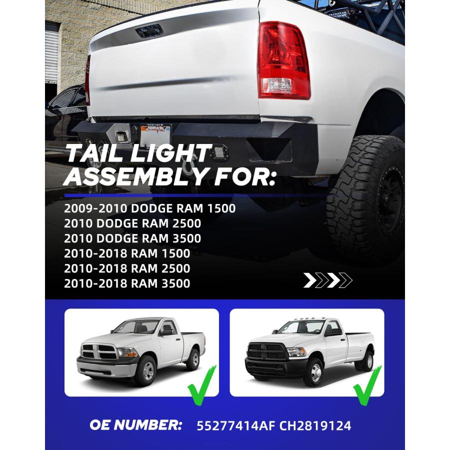 【並行輸入品】AUTOONE ダッジ RAMテールライトアセンブリ アップグレード テールランプアセンブリ 2009 2018 Dodge RA |  | 08