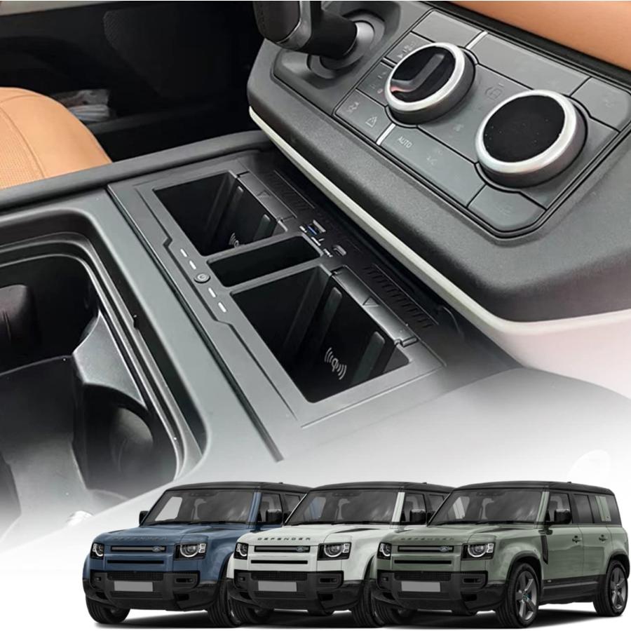 【並行輸入品】Dual Wireless Car Charger for Land Rover Defender 90 110 130 X/X ...