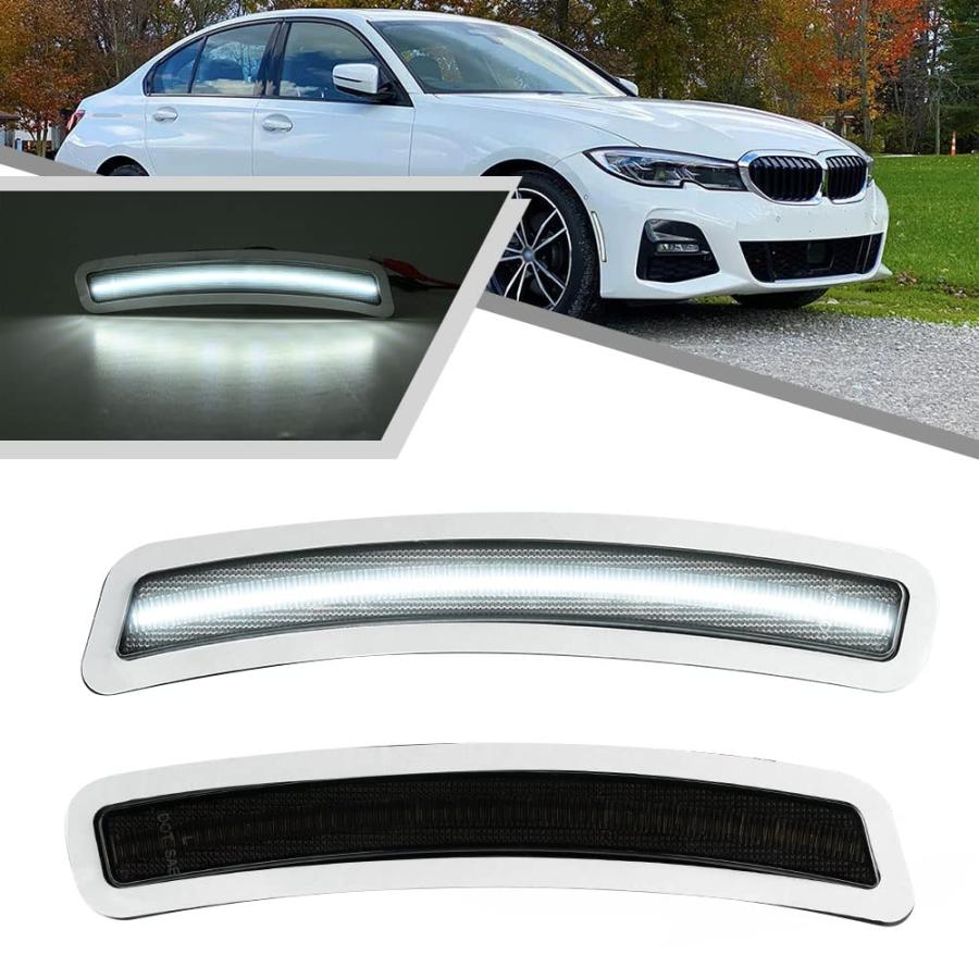 並行輸入品】ホワイトLEDフロントバンパーリフレクターサイドマーカー