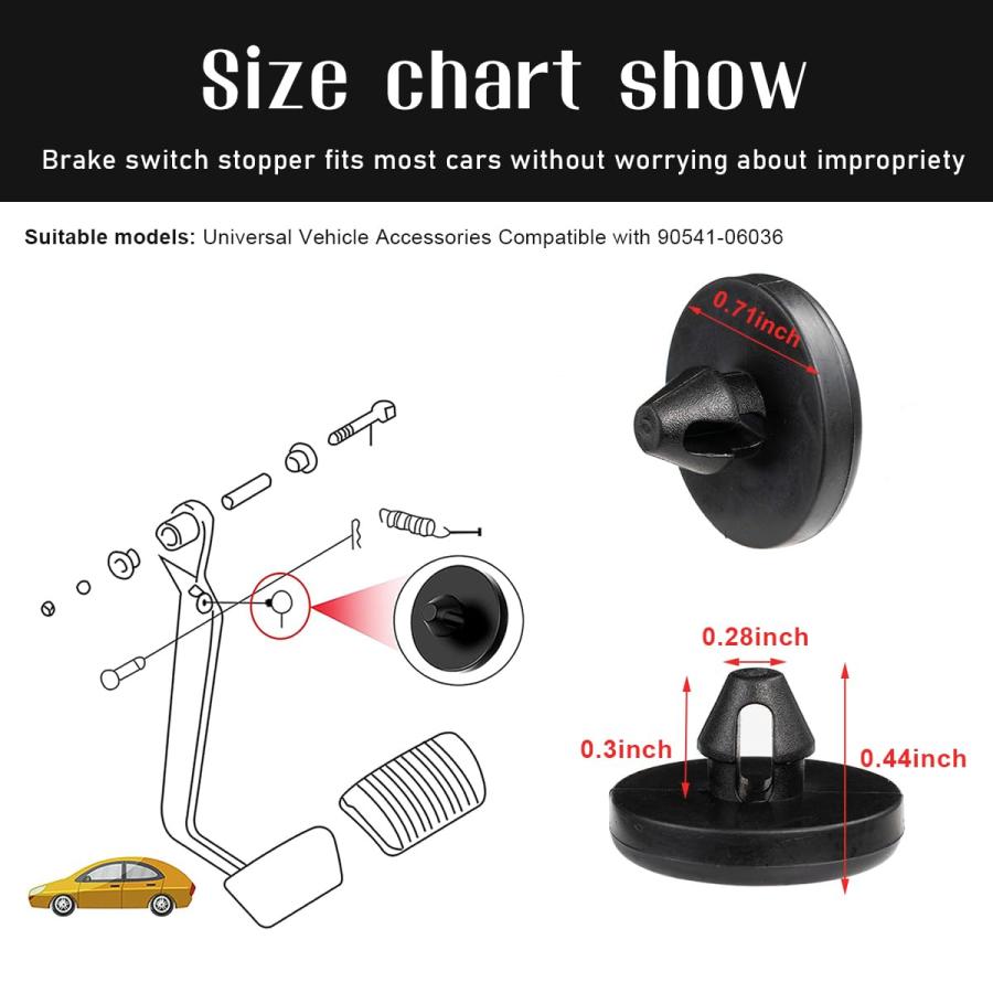 Ziciner 8個 車ブレーキスイッチペダルストップパッド ゴム Ziciner 8個 車ブレーキスイッチペダルストップパッド ゴム