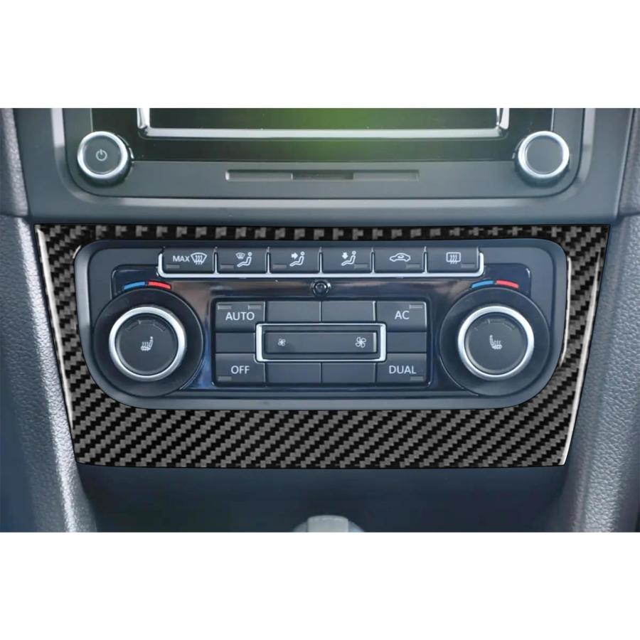 【並行輸入品】QianBao カーボンファイバーセントラルコントロール エアコン調整パネルカバー インテリア装飾ステッカー フォルクスワーゲン |  | 09