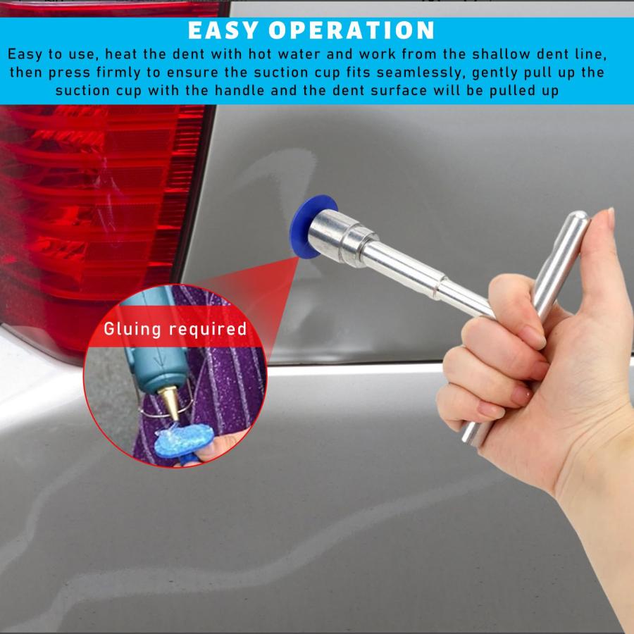 【並行輸入品】Suvnie 18個 カーデントプーラーキット ペイントフリー ボディデントリムーバー スライドハンマー付き 自動車 小さなへこみ |  | 06