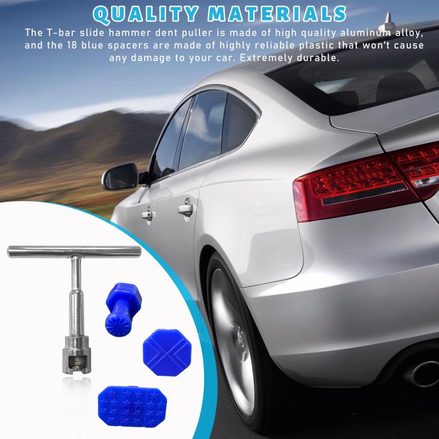 【並行輸入品】Suvnie 18個 カーデントプーラーキット ペイントフリー ボディデントリムーバー スライドハンマー付き 自動車 小さなへこみ |  | 09