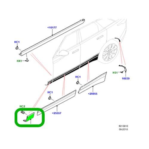 並行輸入品】 FENDER MOULDING LH COMPATIBLE WITH GENUINE LAND ROVER