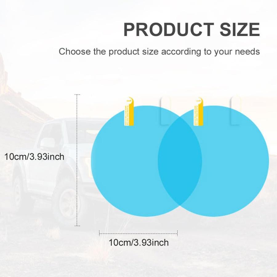 並行輸入品】HEVLE 4ピース カーバックミラーフィルム、曇り止めグレア