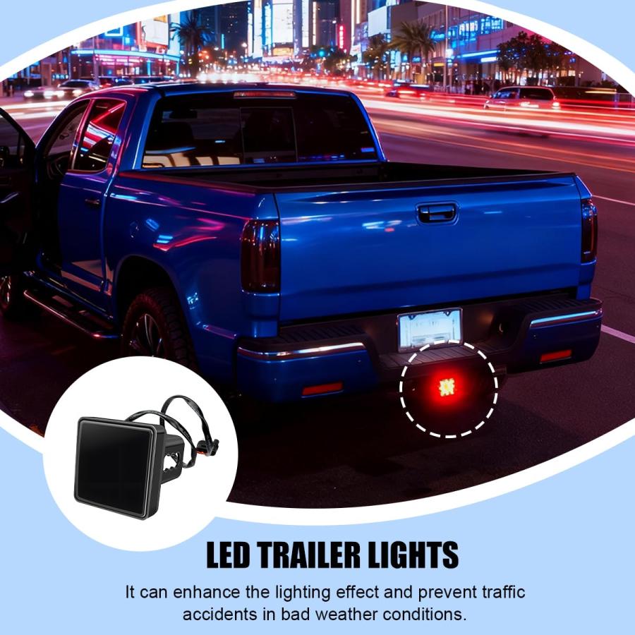 並行輸入品】Ywdiml 12 LED ブレーキライト トレーラーヒッチカバー 高