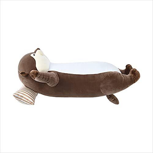 りぶはあと ごろ寝クールピロウ プレミアムねむねむアニマルズ カワウソのくるり (全長約56cm) 接触冷感 抗菌機能88603-33