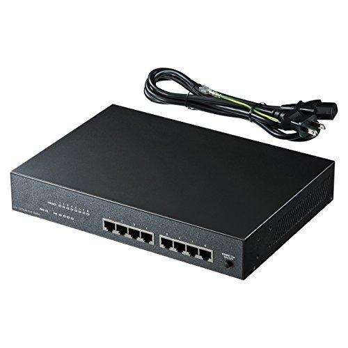 サンワサプライ 4ポートスイッチングハブ PoE対応 (4ポート通常ポート+4ポートPoE対応) LAN-SWHPOE44