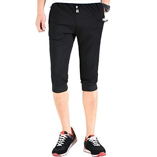 全商品オープニング価格 Tbmpoy ハーフパンツ メンズ スポーツ ランニングパンツ カプリパンツ 半ズボン 七分丈 カジュアル フィットネス ジョギング ブラック Xl