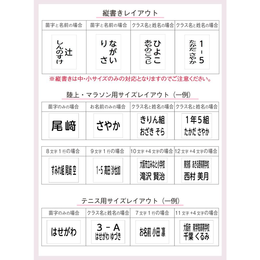 体操服水着用ゼッケン 入学 入園 縫い代加工済！サイズは全部で5