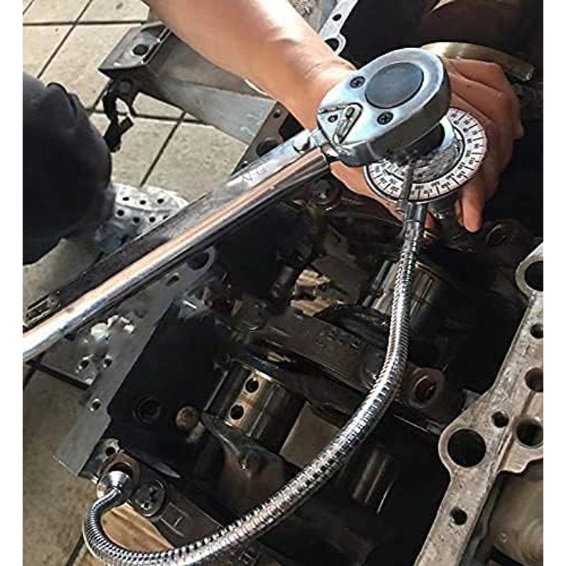 ZKTOOL トルク角度計 新しい 2インチドライブレンチ トルク角度測定器 16インチ磁気ソフトロッド クランプアーム 車用工具、修理、ガレージ用品 
