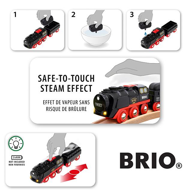 BRIO（ブリオ） バッテリーパワー スチームトレイン 電車おもちゃ 蒸気
