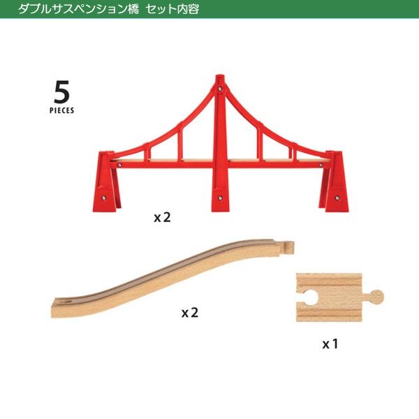 BRIO（ブリオ） ダブルサスペンション橋 木製レール追加パーツ 全長