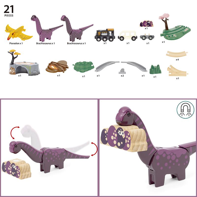 ブリオ BRIO 恐竜アドベンチャーセット 36094 おもちゃ 恐竜 火山 ダイナソー ブリオレールシリーズ ラッピング無料 熨斗無料 選べるおまけ付き 名入れOK｜1st-kagu｜03