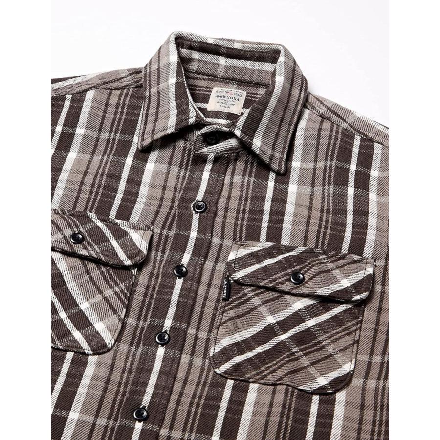 アヴィレックス ネルシャツ DAILY FLANNEL CHECK SHIRTS 6195127 メンズ 14 GREY 日本 S (日｜1st-shop｜05
