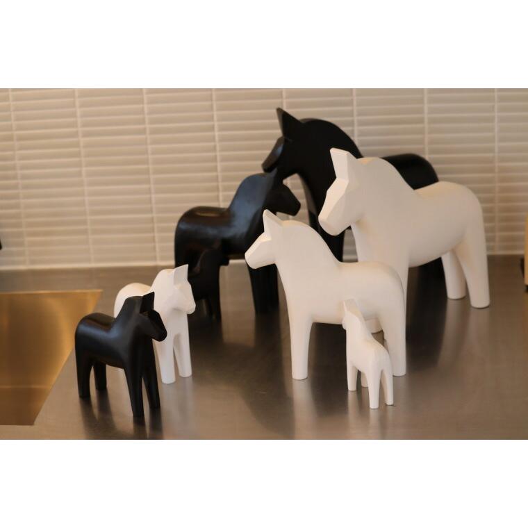 幸せを運ぶ馬】ダーラナホース/ホワイト＆ブラックシリーズ MLサイズ