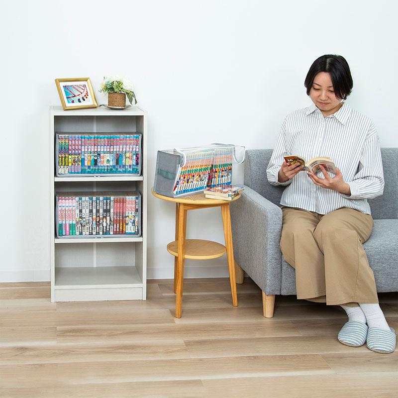 アストロ コミック収納ケース 5個組 不織布製 漫画収納 透明窓付き
