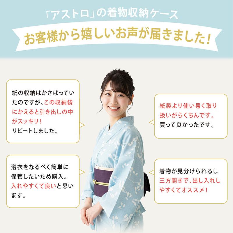 アストロ公式 着物収納ケース 活性炭消臭 3方開き 4枚組 窓あり 着物 