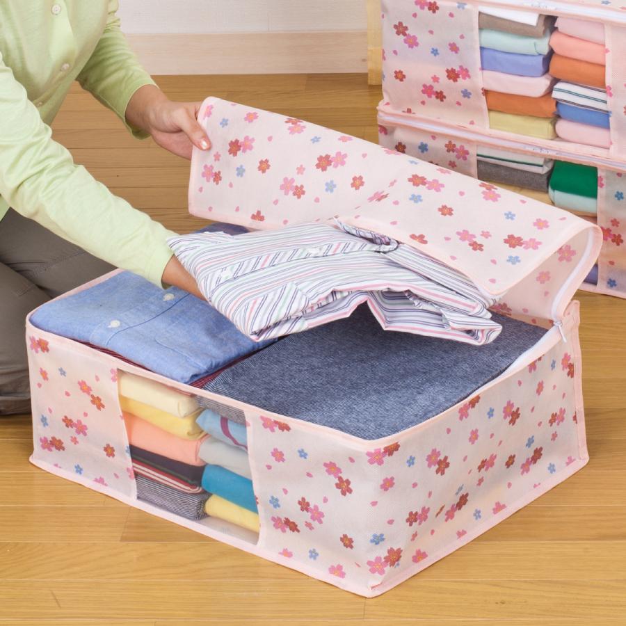 衣類用収納ケース 3個組 不織布 収納袋 折りたたみ ※色・柄指定不可