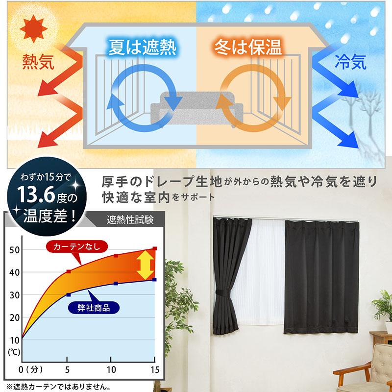 遮光カーテン 幅100×丈135cm 2枚組 1級遮光 洗える 厚手 遮光カーテン 幅100×丈135cm 2枚組 1級遮光 洗える 厚手