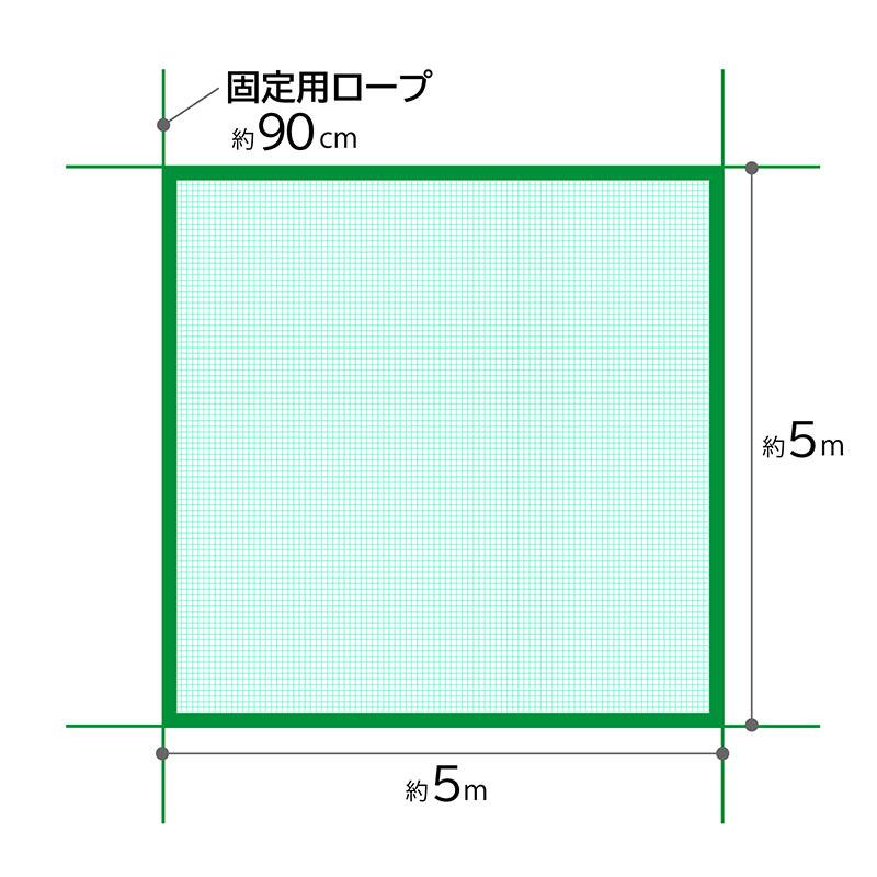 養生ネット 5m×5m ケース付き グリーン 害獣 害鳥 よけ 荷崩れ防止 飛散防止 グリーンカーテン 園芸 防災 現場作業 アストロ 530