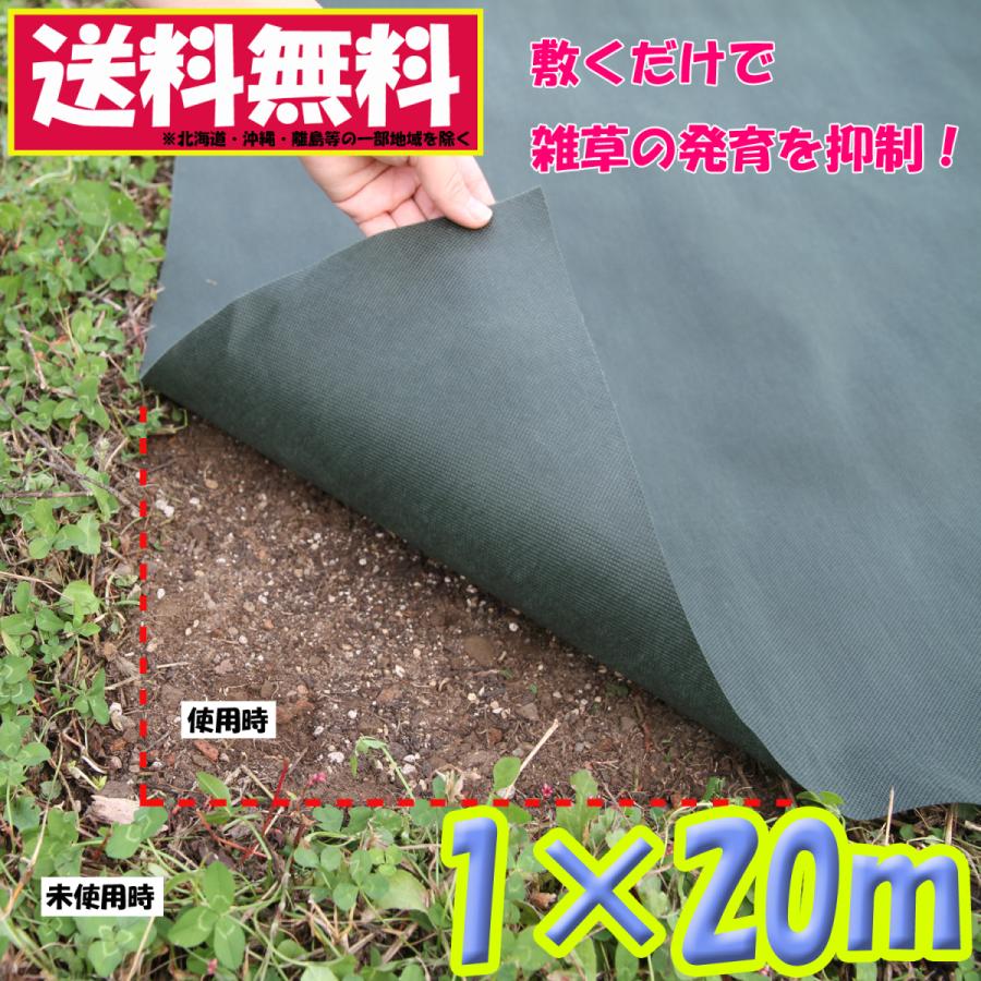 防草シート 1×20m グリーン 不織布 厚手 除草シート 農用シート 高透水 UV耐候剤配合 高耐久 農業 園芸用 家庭菜園 アストロ 602-45｜1storage