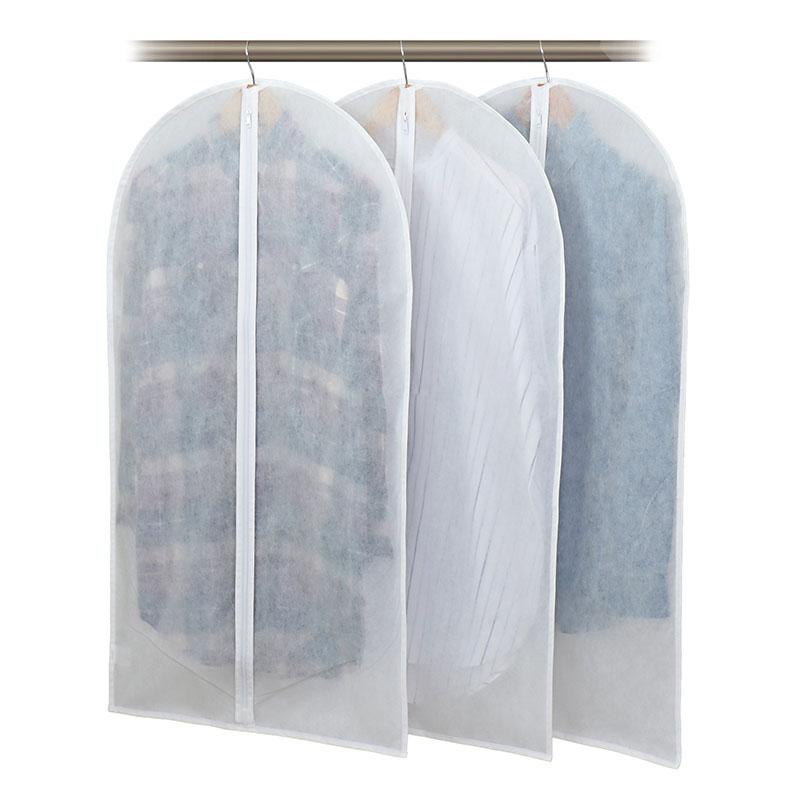 衣類カバー ホワイト ショートサイズ 3枚組 両面不織布 洋服カバー