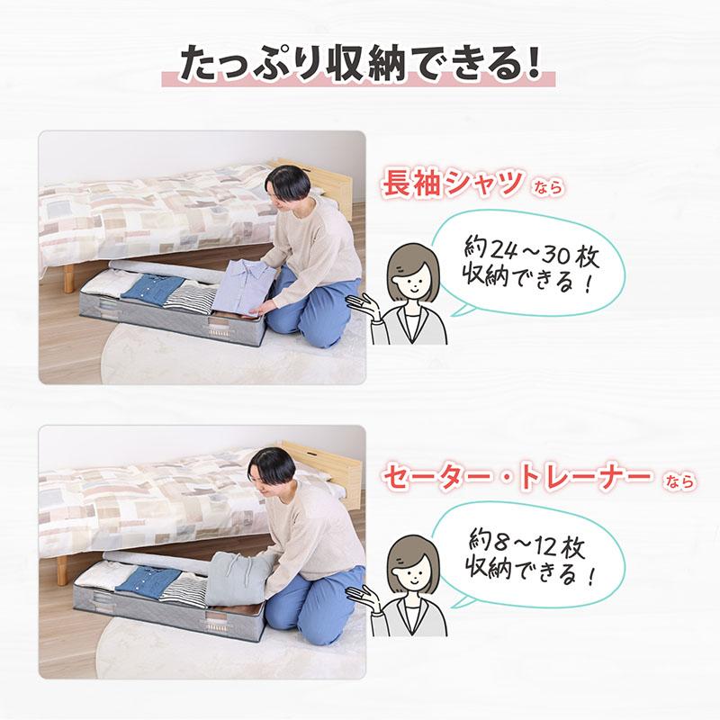 アストロ公式 製品保証付き ベッド下収納ケース 2個組 衣類収納 不織布