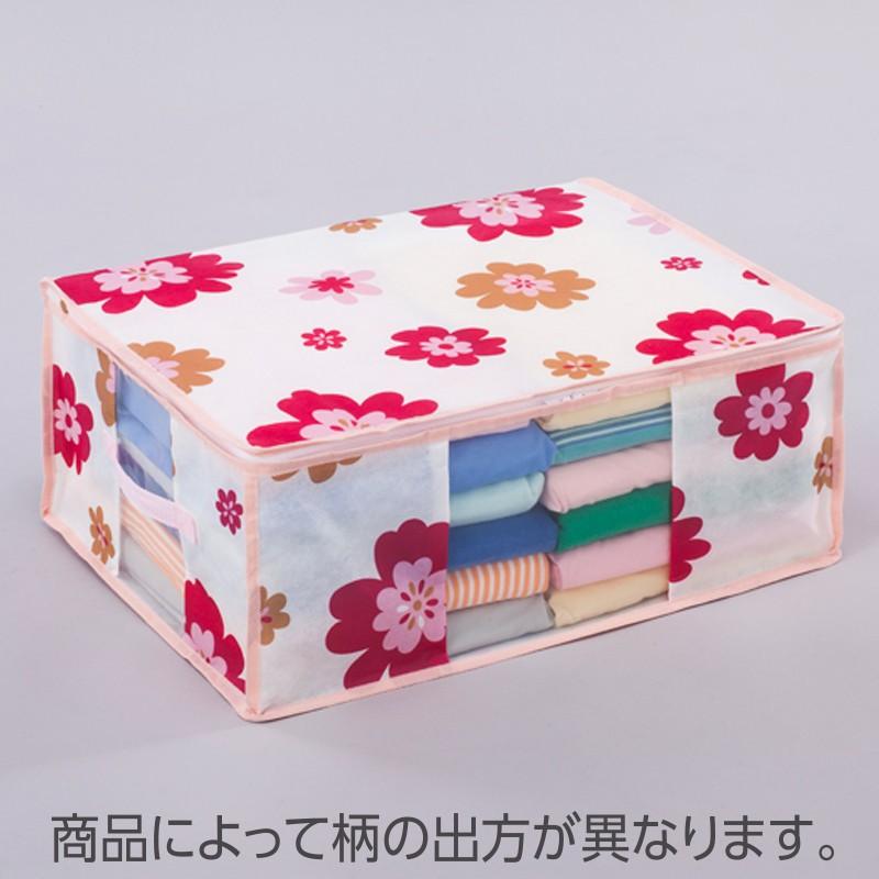 収納ケース 衣類収納 不織布製 2個組 持ち手付 フラワー柄 収納袋 通気性良好 ほこり除け アストロ 618-21|1storage|03