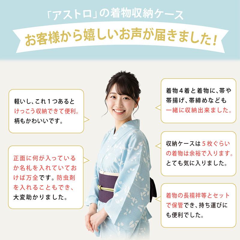 振袖セット(収納袋付) アストロ 着物収納ケース 市松さくら柄 収納袋5枚付き 通気性の良い