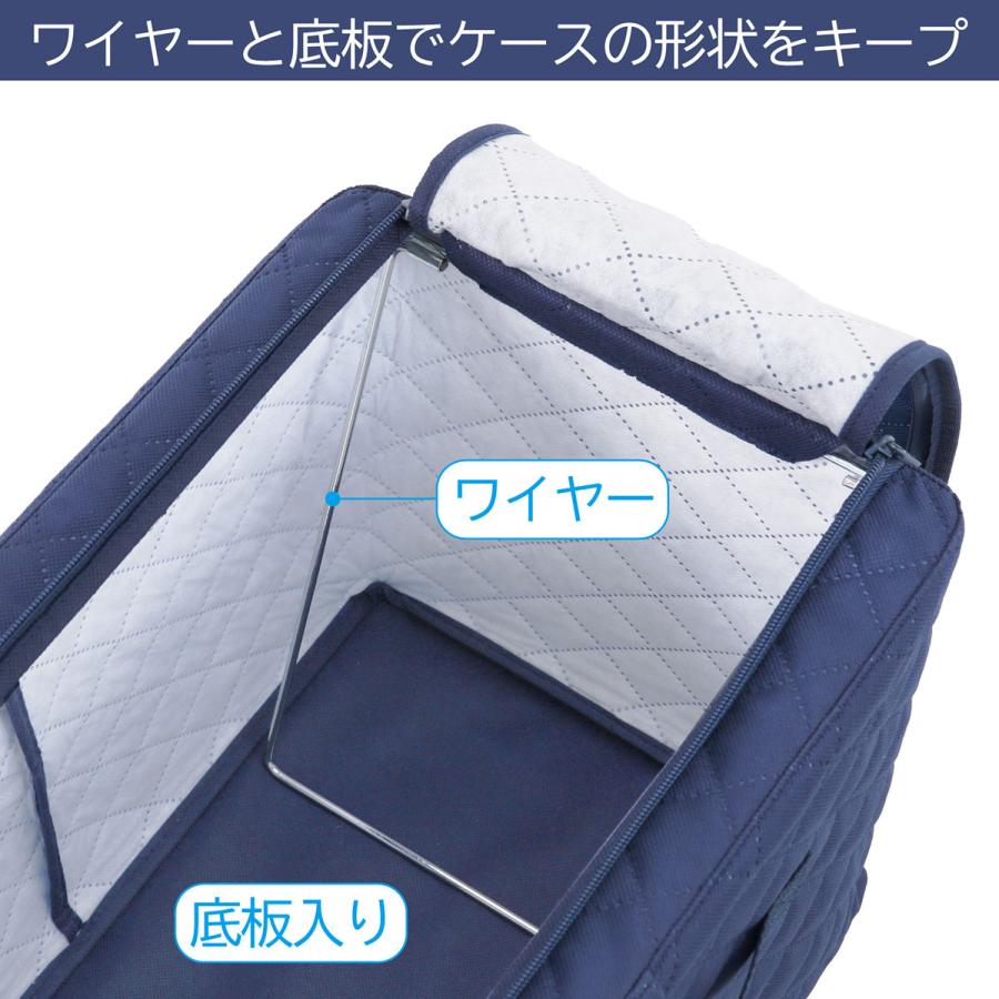 ワイヤー入り収納ケース 2個組 衣類用 吸湿 除湿 防ダニ ネイビー 不織布 積み重ね スタッキング アストロ 620-96 |  | 01