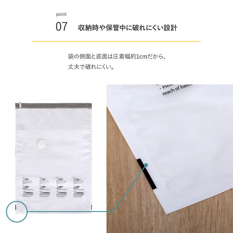 圧縮袋 衣類 衣類圧縮袋 立体圧縮袋 一体型 収納ボックス ネイビー 仕切り付き マチ付き 掃除機不要 アストロ 623-46 |  | 09