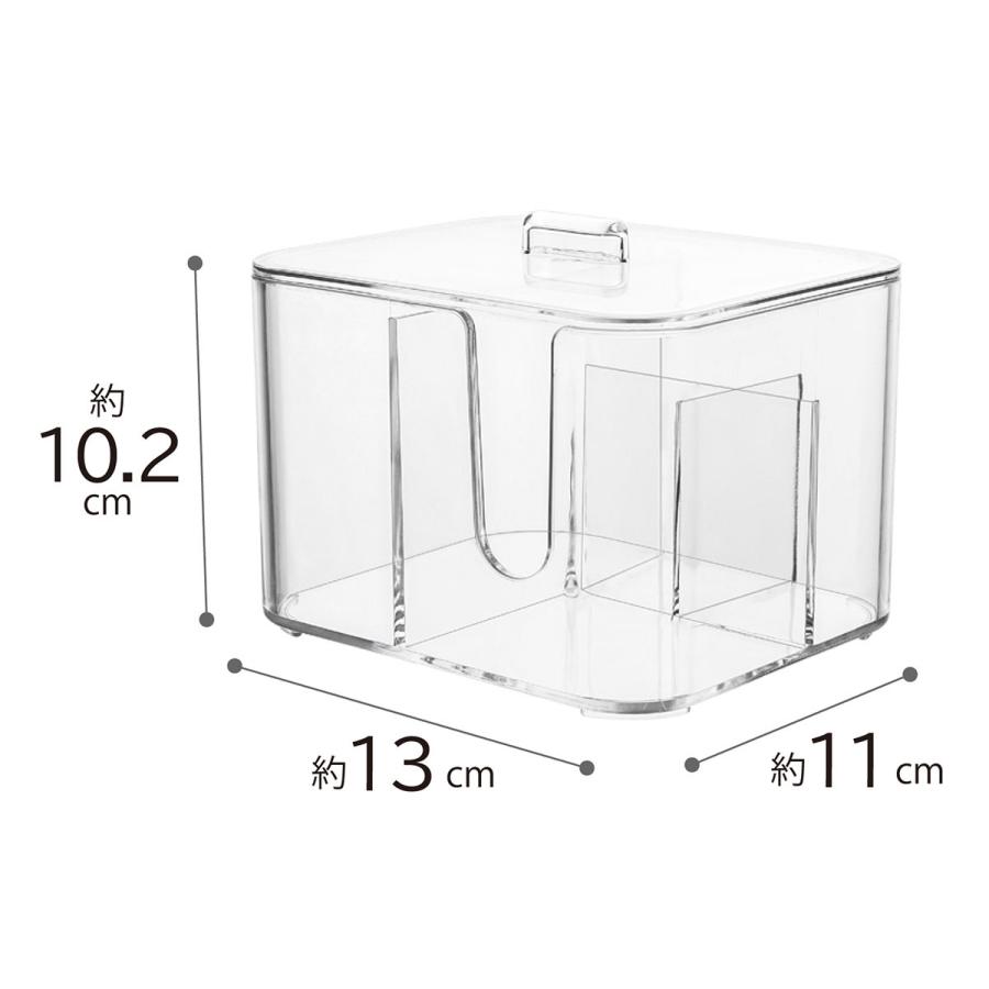 コットンケース クリア 綿棒ケース 小物入れ コスメケース 小物収納 シンプル 収納 ランドリー収納 アストロ 711-63｜1storage｜03