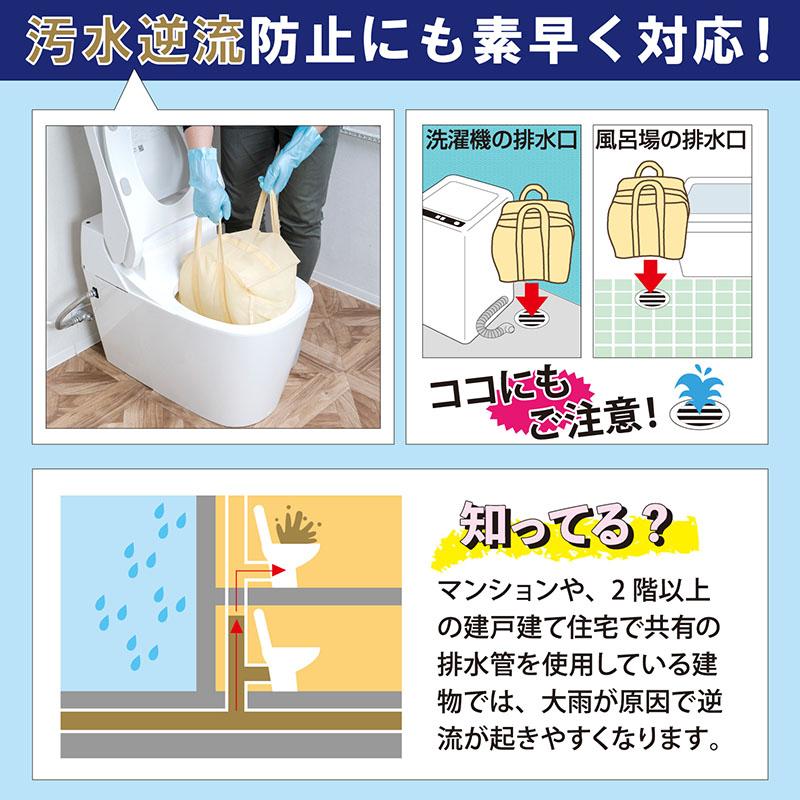 アストロ公式 製品保証付き 吸水土のう袋 3枚＋専用ケースセット