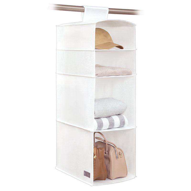 アストロ クローゼット吊り下げ収納 4段 ホワイト 通気性の良い