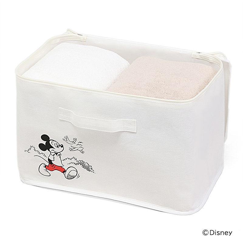 収納ボックス 蓋付き ディズニー ミッキーマウス デザイン Disney ナチュラル リビング 衣類 小物 整理 保管 ホワイト アストロ 900-73｜1storage｜02