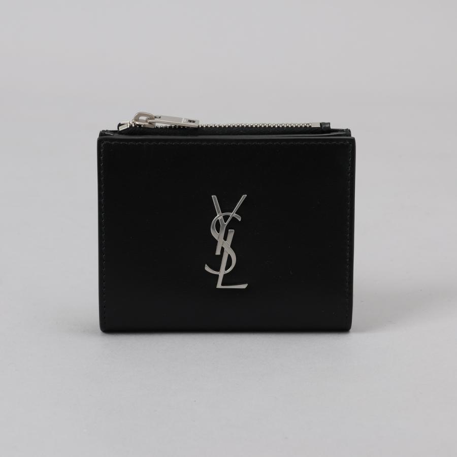 SAINT LAURENT サンローラン 2つ折財布 ブラック 財布 ロゴ SAINT LAURENT サンローラン 2つ折財布 ブラック 財布 ロゴ