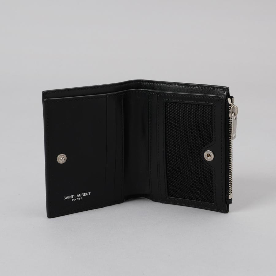 SAINT LAURENT サンローラン 2つ折財布 ブラック 財布 ロゴ SAINT LAURENT サンローラン 2つ折財布 ブラック 財布 ロゴ