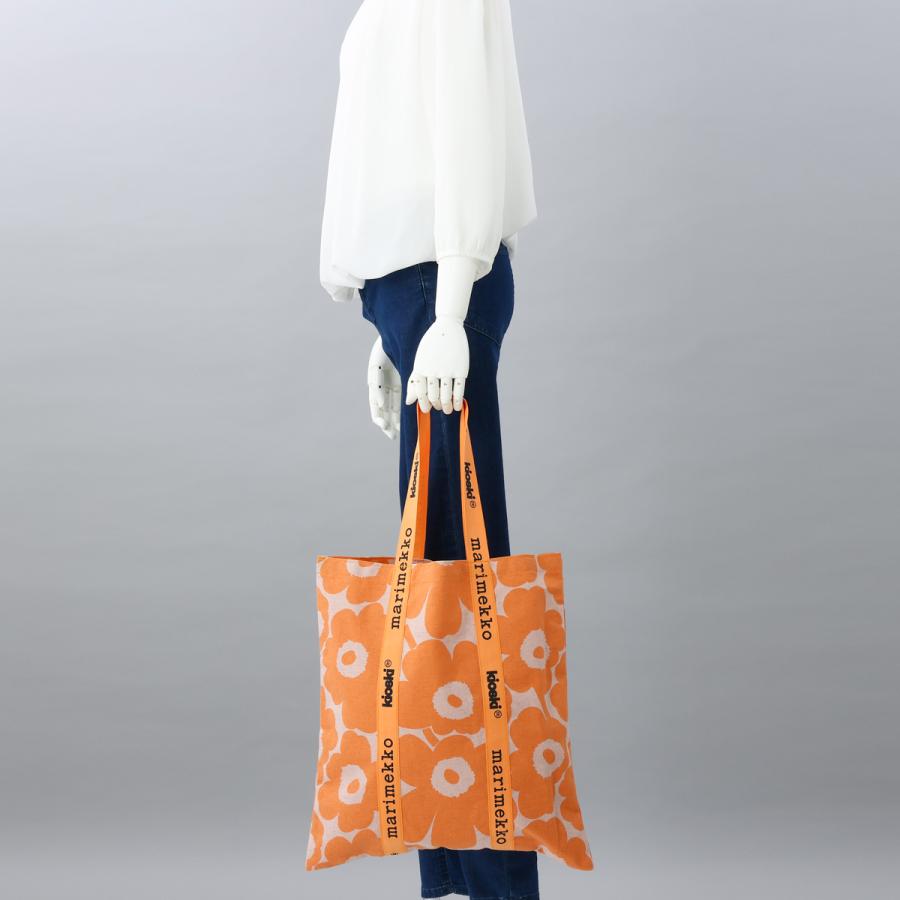 マリメッコ MARIMEKKO トートバッグ オレンジ A4トート ウニッコ コットン ロゴ 通勤 通学 91995 238 KIOSKI CANVAS BAGS｜1ststreet｜07