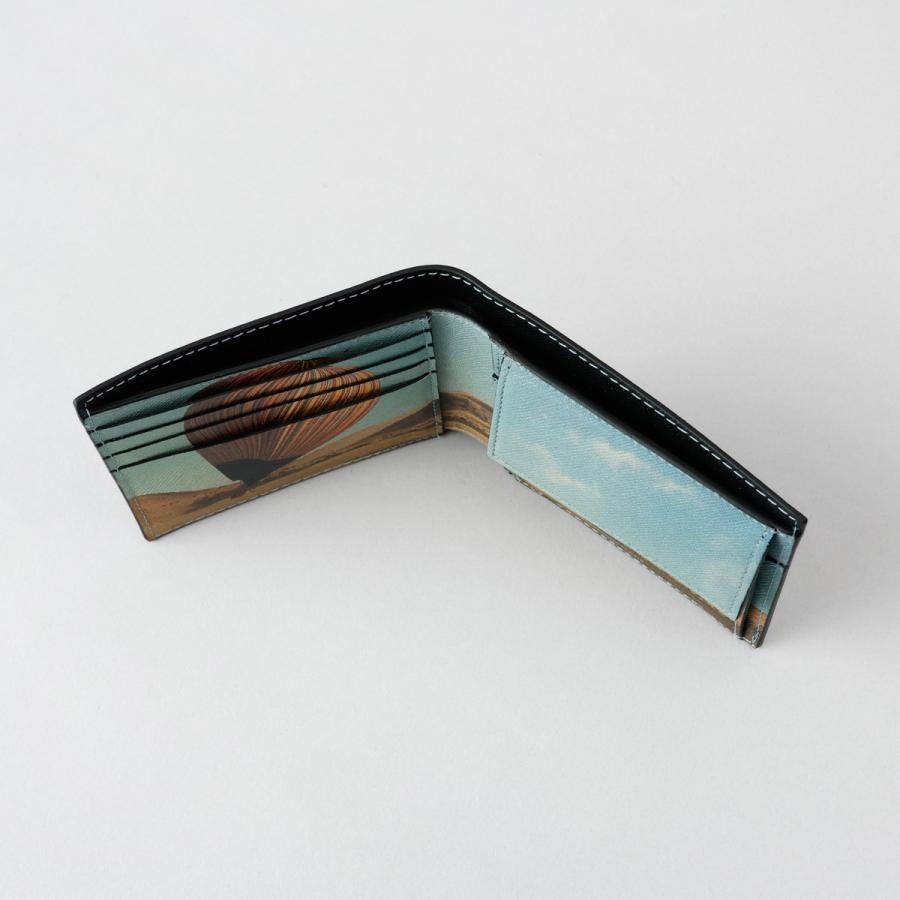 並行輸入 ポールスミス PAUL SMITH 2つ折財布 ブラック 財布 スリム財布 革 レザー プリント 銭入れ付 M1A4833 BLACKS MBALLO 79 メンズ ★の画像
